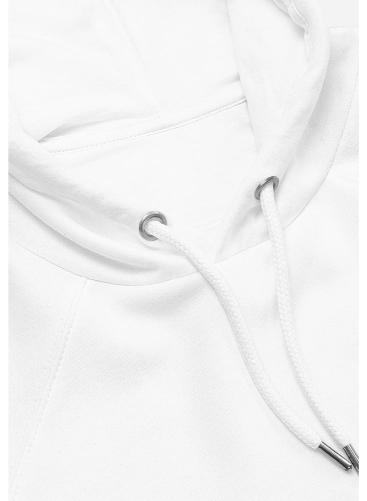 Basic White Hoodie with Pocket - Image 2